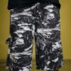 Black & White Abstract Camo Baggy Cargo Shorts – Urban Streetwear