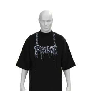 WhatsApp Image 2026-10-08 at 05.10.21 PRIME Dripping Chain Graphic Oversized T-Shirt – Black & White