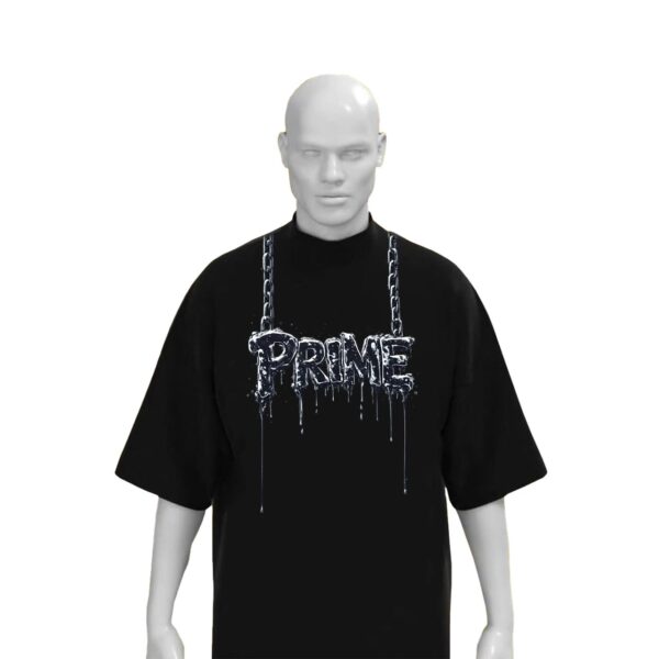 WhatsApp Image 2026-10-08 at 05.10.21 PRIME Dripping Chain Graphic Oversized T-Shirt – Black & White